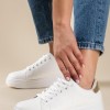 Basic tennis sneakers 431.600-2-L ΑΣΠΡΟ/ΧΡΥΣΟ