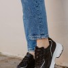 Chunky sneakers με εξωτερικές ραφές 330.C606-L ΜΑΥΡΟ/ΑΣΠΡΟ