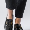 Loafers λουστρίνι με διακοσμητική αγκράφα 330.LL1477-LU ΜΑΥΡΟ