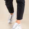 Chunky sneakers σε συνδυασμό υλικών 431.LY697-L ΑΣΠΡΟ