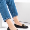 Flat loafers με διακοσμητική αλυσίδα στο μπροστινό μέρος 414.LT2161-L ΜΑΥΡΟ