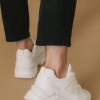 Chunky sneakers σε συνδυασμό υλικών 330.JR106-L ΑΣΠΡΟ