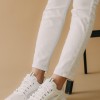 Chunky sneakers σε συνδυασμό υλικών 330.JR2109-L ΑΣΠΡΟ