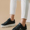 Δίπατα metallic sneakers με τρουκς 330.BK12-L ΜΑΥΡΟ/ΑΣΠΡΟ