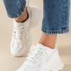 Chunky sneakers σε συνδυασμό χρωμάτων και υλικών 431.LY632-L ΑΣΠΡΟ