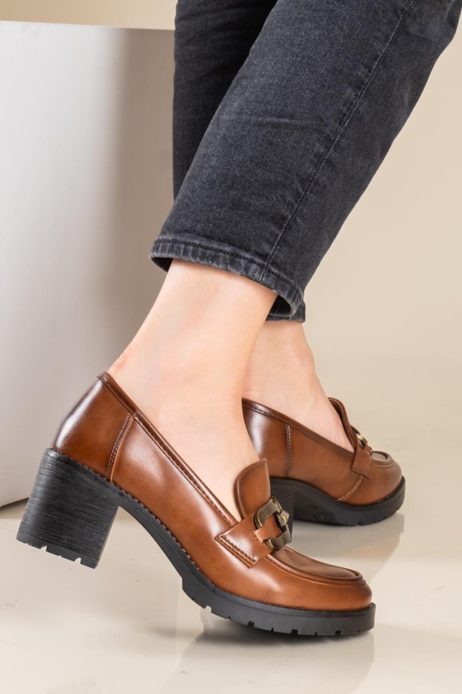 B-SOFT block-heeled loafers 405.2317-11-L ΚΑΦΕ