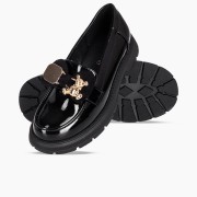 Λουστρίνι loafer για κορίτσια με φιογκάκι 432.DR67-LU ΜΑΥΡΟ