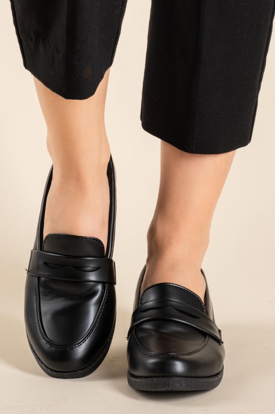 Flat basic loafers 431.XY708-L ΜΑΥΡΟ