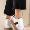 Street style δίσολα sneakers με ρίγες 425.9539-L ΑΣΠΡΟ