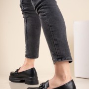 Chunky loafers με μεταλλική αλυσίδα 330.LL1433-L ΜΑΥΡΟ