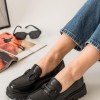 Chunky matte loafers με μεταλλικό διακοσμητικό 330.OM6632-L ΜΑΥΡΟ