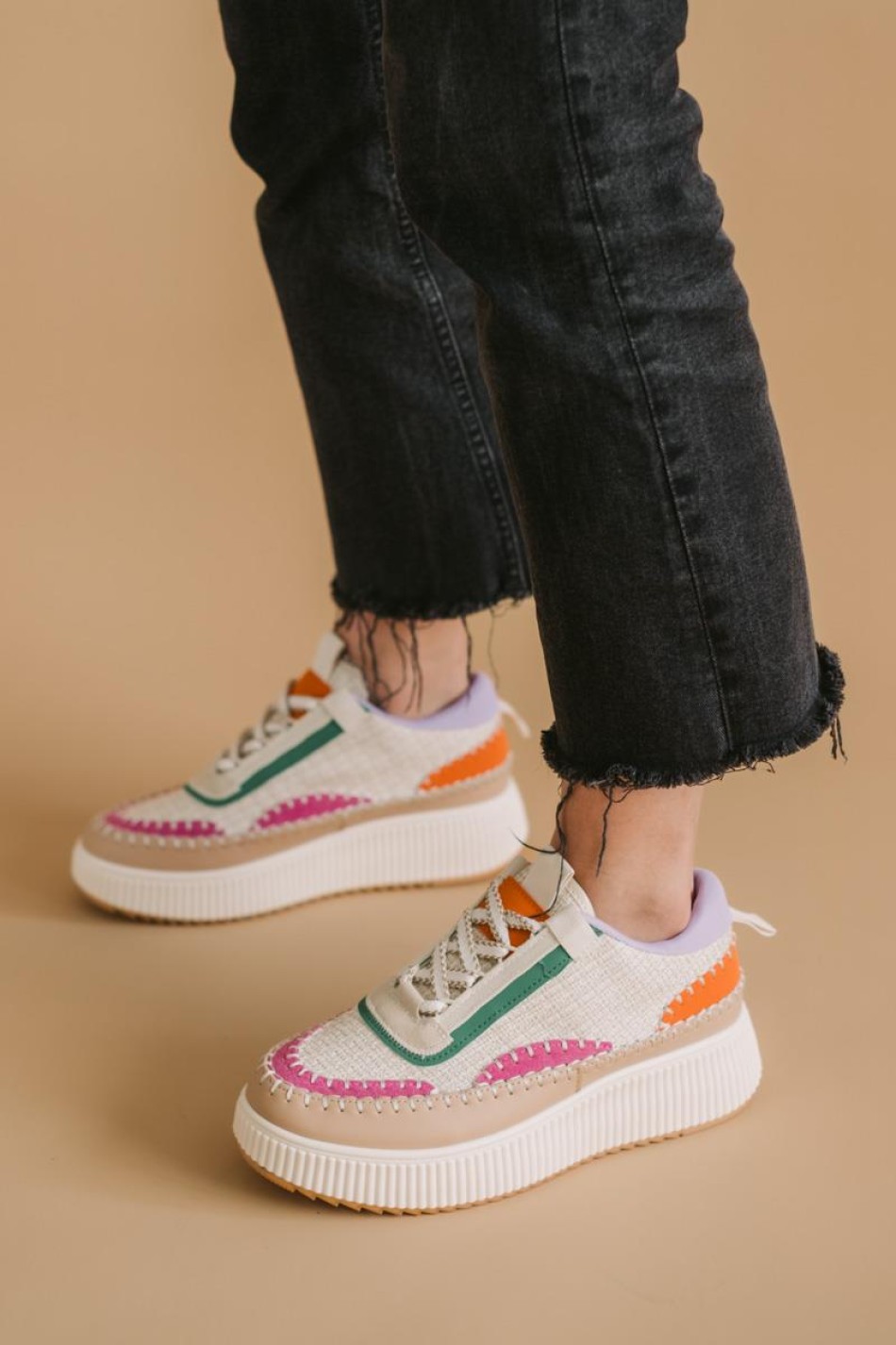 Multicolor δίσολα sneakers με εξωτερικές ραφές 330.C687-L MULTI