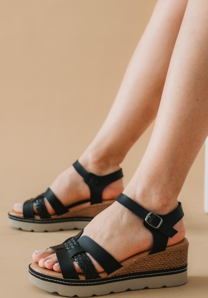 Comfort πλατφόρμα με φαρδιά φάσα 428.28-39-L ΜΑΥΡΟ