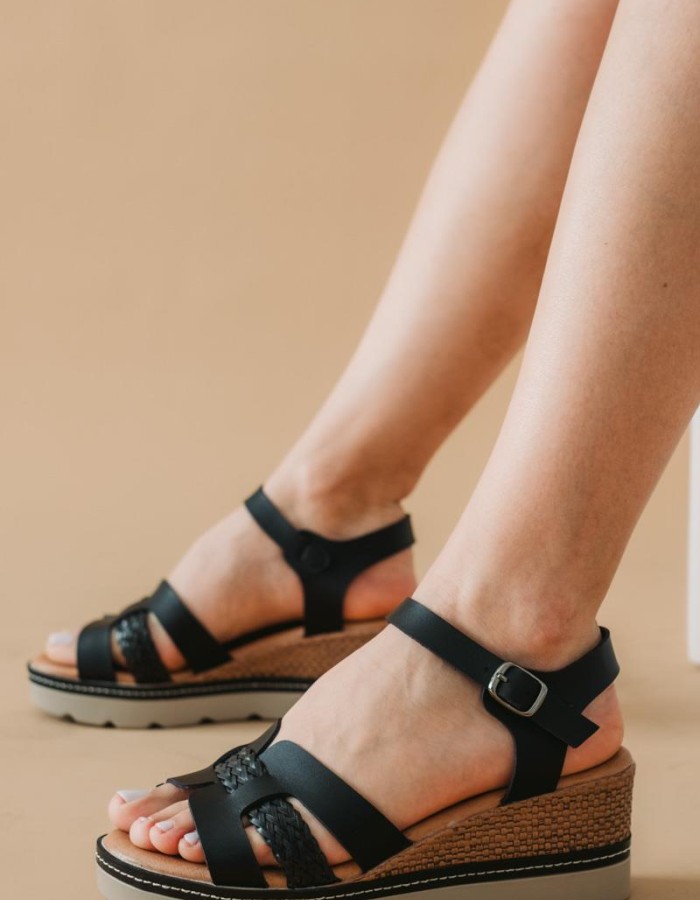 Comfort πλατφόρμα με φαρδιά φάσα 428.28-39-L ΜΑΥΡΟ