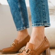 CARMELA Loafers δερμάτινα με μεταλλική αγκράφα 395.161235-L ΤΑΜΠΑ