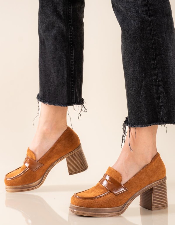 Block-heeled suede loafers 431.2M7-D8269-01-C ΤΑΜΠΑ