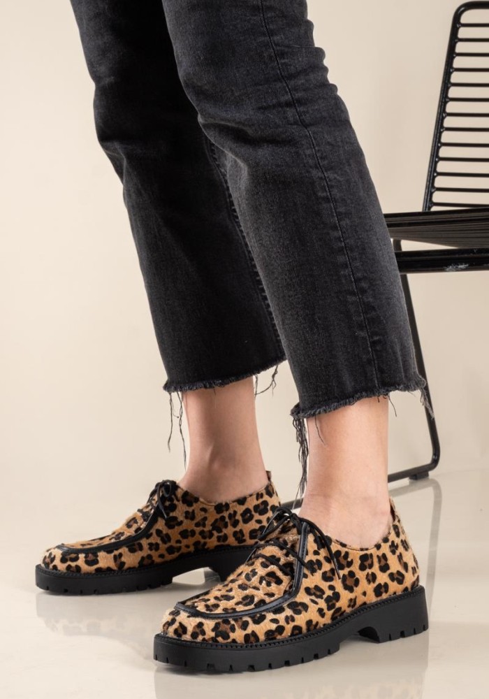 Δετό loafer με animal print 330.2502-PS ΛΕΟΠΑΡ