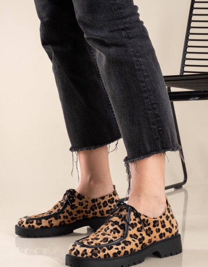 Δετό loafer με animal print 330.2502-PS ΛΕΟΠΑΡ