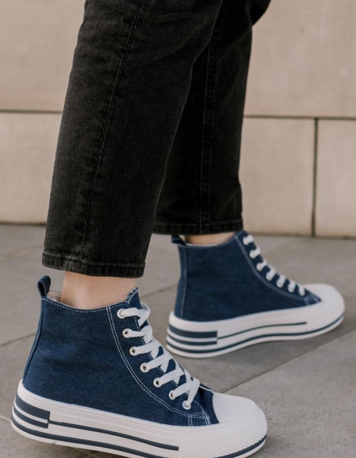 Δίσολα πάνινα sneakers μποτάκια 330.LY621-F JEAN