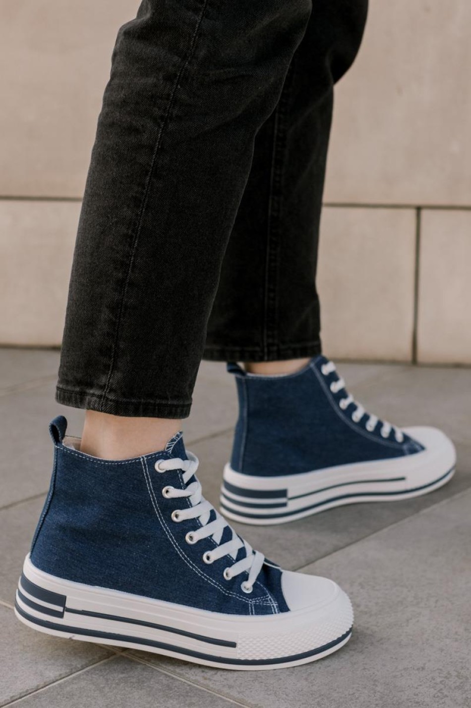 Δίσολα πάνινα sneakers μποτάκια 330.LY621-F JEAN