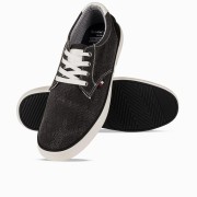 Ανδρικά υφασμάτινα sneakers 330.C656-F ΜΑΥΡΟ/ΑΣΠΡΟ