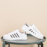 Basic tennis sneaker 396.LF108A-L ΑΣΠΡΟ/ΑΣΗΜΙ