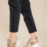 Chunky sneakers σε συνδυασμό υλικών 431.LY697-L ΠΟΥΡΟ