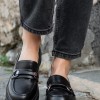 Chunky loafers με διακοσμητική αλυσίδα 330.OM2210-L ΜΑΥΡΟ