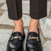 Chunky loafers με μεταλλικό διακοσμητικό 330.77-431-L ΜΑΥΡΟ