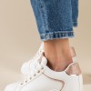 Tennis sneakers με εσωτερικό τακούνι 431.LY661-L ΑΣΠΡΟ/CHAMPAGNE