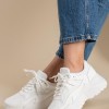 Chunky sneakers σε συνδυασμό υλικών 431.BY1811-L ΑΣΠΡΟ