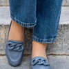 Flat loafers με matte αλυσίδα 414.LL2160-L ΓΑΛΑΖΙΟ