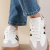 Street style δίσολα sneakers με ρίγες 425.C726-L ΑΣΠΡΟ