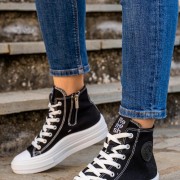 Refresh πάνινα sneakers με διπλή σόλα 395.170676-F ΜΑΥΡΟ