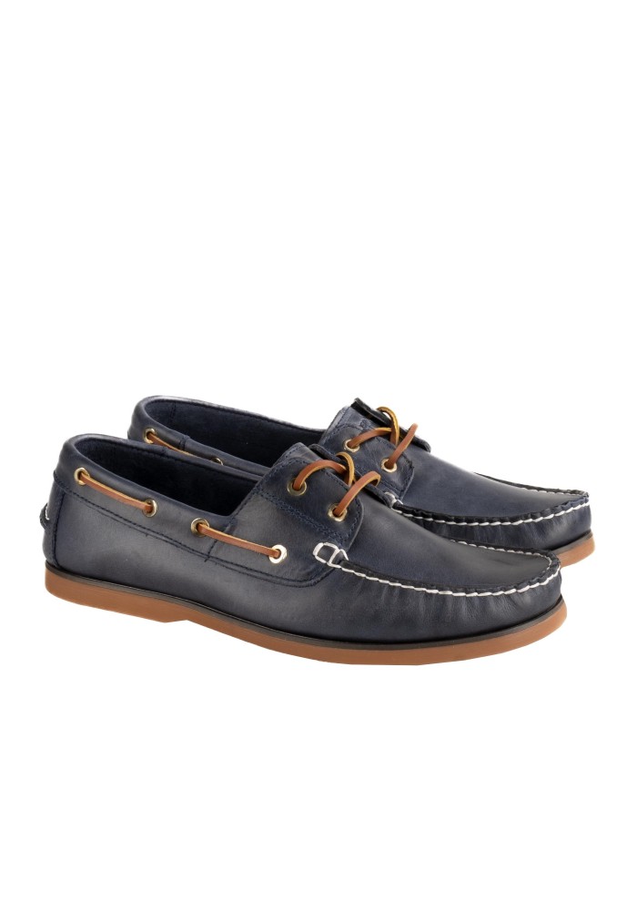 BOXER δερμάτινα δετά boatshoes 031.19231-L ΜΠΛΕ