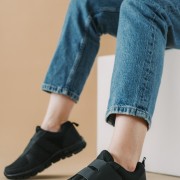 Υφασμάτινα sneakers με velcro 318.TR101205-W-F ΜΑΥΡΟ