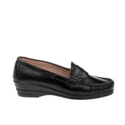 Δερμάτινα ανατομικά slip-on 134.160-L ΜΑΥΡΟ