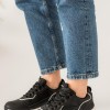 Chunky sneakers με εξωτερικές ραφές 330.C606-L ΜΑΥΡΟ/ΑΣΠΡΟ