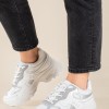 Chunky sneakers σε συνδυασμό υλικών 431.LY697-L ΑΣΠΡΟ