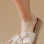 Suede flatforms με φιόγκο 424.568-1-C ΜΠΕΖ