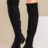 Over the knee suede chunky μπότα 431.OS608-C ΜΑΥΡΟ