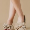 Suede flatforms με φιόγκο 330.32020-C ΜΠΕΖ