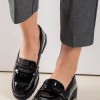 Basic loafers με λουστρίνι 330.5306-LU ΜΑΥΡΟ