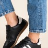 Street style sneakers με ρίγες 431.LY753-L ΜΑΥΡΟ/ΑΣΠΡΟ