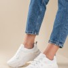 Chunky sneakers σε συνδυασμό υλικών 431.JR110-L ΑΣΠΡΟ