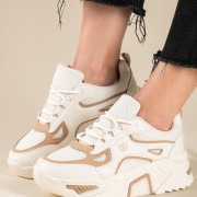 Chunky sneakers σε συνδυασμό υλικών 431.JR110-L ΜΠΕΖ