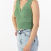 Ripped Crop Top 402.0367-TOP ΠΡΑΣΙΝΟ