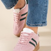 Street style δίσολα sneakers με ρίγες 425.C726-L ΡΟΖ