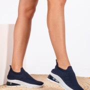 Υφασμάτινα slip-on sneakers με αερόσολα 416.LY519-F ΜΠΛΕ