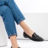 Flat loafers με φάσα 414.H2128-L ΜΑΥΡΟ